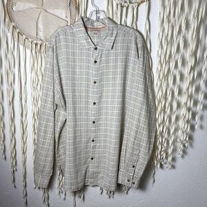 Carbon 2 Cobalt Soft Flannel Long Sleeve Button Down Gray Plaid Shirt Large
